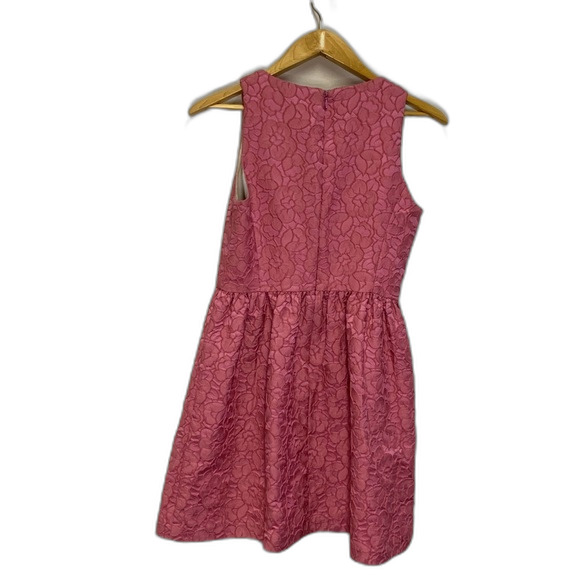 4.Collective Anthropologie Rose Pink Floral Jaquard V-Neck Sleeveless Dress Sz 6 - Picture 3 of 12